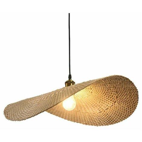 Lustre Pendant Light Ombre Lampe Suspension Tresse De Bambou à La Main Lampe Pendentif E27 Personnalisée Creative Design Hanging Rotin Lustre En Fer Lampe Suspendue Pour Salle à Manger,40CMLuVoir les