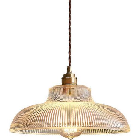 Lustre pendentif en verre éclairage de lustre de décoration intérieure ronde transparente（Sans source lumineuse）