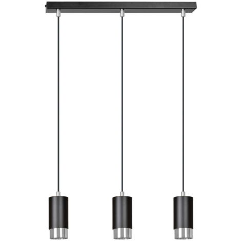 Lustre plafond Emibig Fumiko 3xGU10 noir/chrome variable