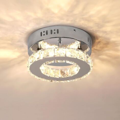 Lustre Plafonnier Cristal, Lampe de plafond LED Moderne , Plafonnier Lampe LED Cristal Lumière Chaude 18W,3000k, pour Salon Chambre Chambre 20cm