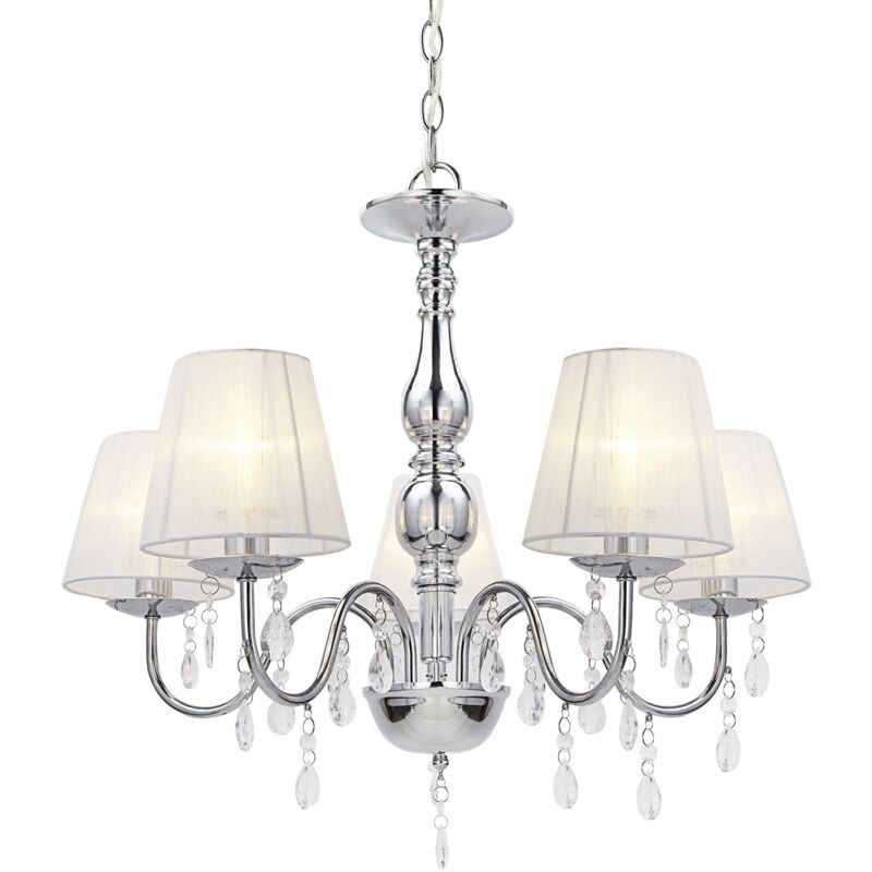 Helloshop26 - Lustre plafonnier lampe de plafond aluminium plastique chrome blanc 45 cm