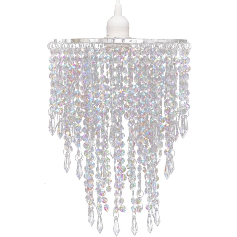 Lustre plafonnier suspendu lampe moderne cristal 30,5 cm blanc - Blanc