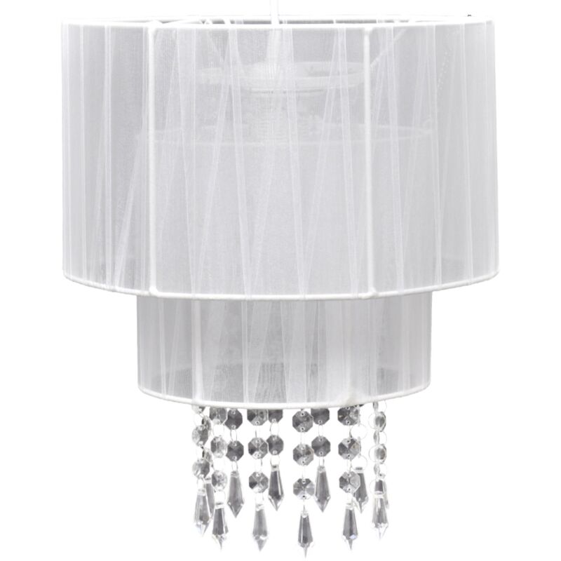 Lustre plafonnier suspendu lampe moderne cristal blanc 33 cm - Blanc