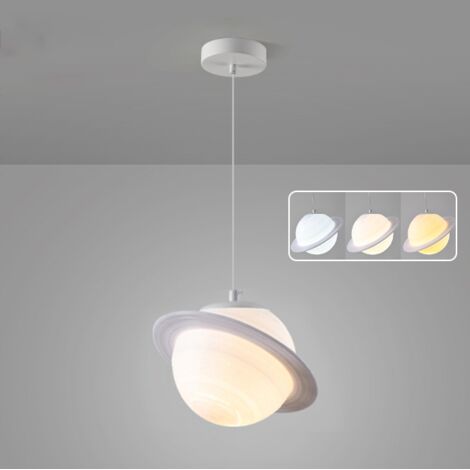 Lustre Planet, suspension moderne, lampe de chevet, plafonnier suspendu, 3 températures de couleur réglables, hauteur réglable, 30 cm x 150 cm