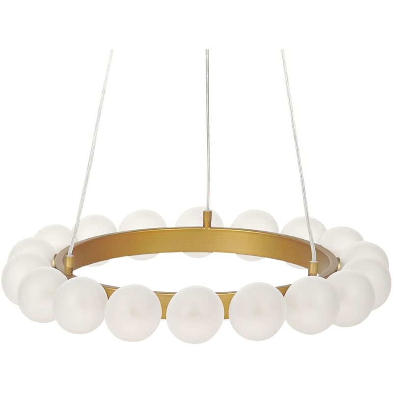 Beliani - Lustre Rond à 18 Emplacements d'Ampoule en Métal et Verre Doré Elégant Georges