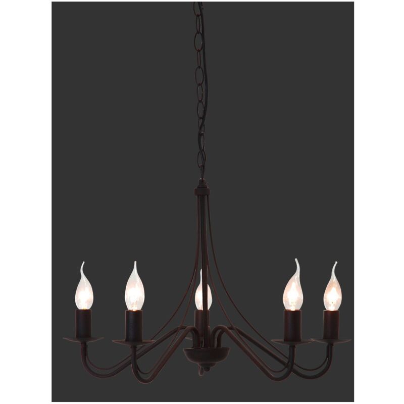 Iperbriko - Lustre Rustique Rust Country 5xE14 Ø55 cm Trio Lighting