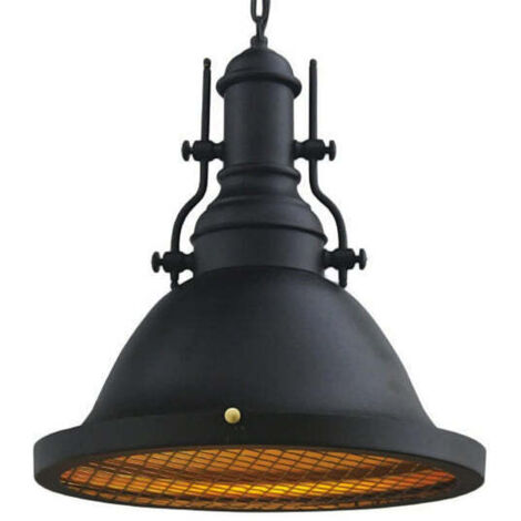 Lustre Simple de Sport Noir, Eclairage Suspendu Pour Hall, Salon, Café, Hôtel, Coiffeur