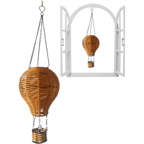 Lustre Solaire Extérieur - Lanterne Solaire Véranda - Rotin Résistant aux