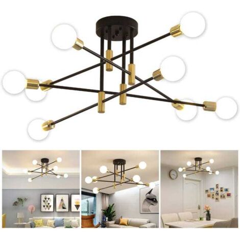 Lustre Spoutnik 8 Lumières Nickel Brossé ALISADABOY - Style Industriel Moderne