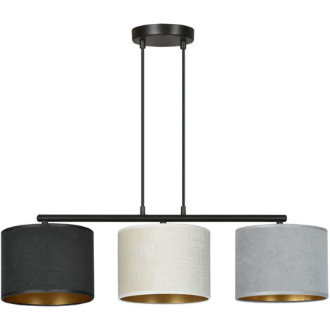 Lustre suspendu Emibig Hilde 3xE27 noir multicolore dimmable