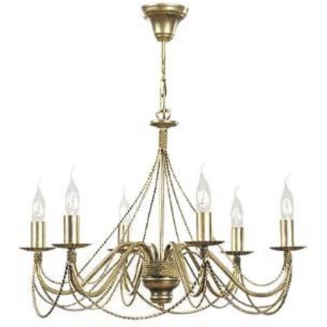 Lustre suspendu Emibig TORI 6xE14 10W doré Ø63 H73