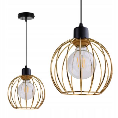 LUSTRE SUSPENDU EN FIL DORÉ LOFT