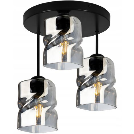 Lustre suspendu moderne en verre – Abat-jour en verre durable – Hauteur réglable jusqu'à 37 cm – Ampoule E27 non incluse