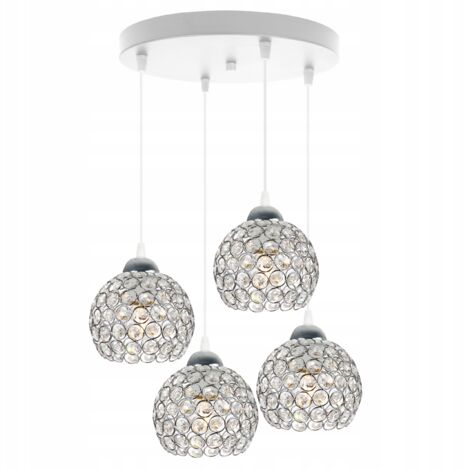 LUSTRE SUSPENDU UNIQUE EN CHROME ET CRISTAL