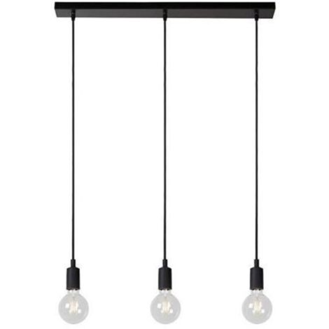 Lustre - Suspension -220V 40W 3 Douille Noir