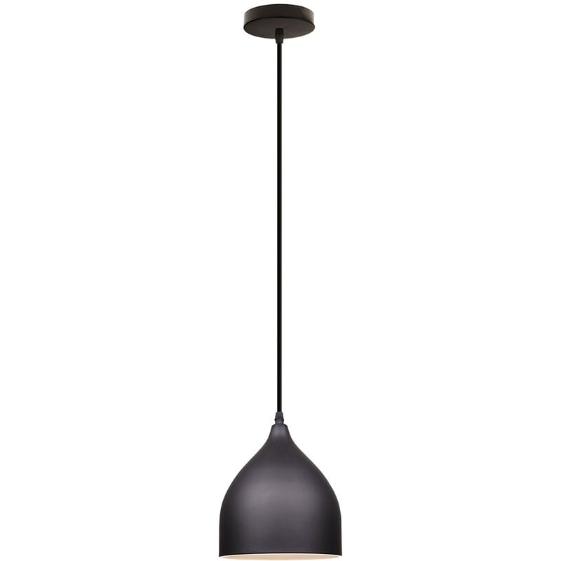 Moderne Lustre Suspension en Fer E27 Lampe Plafonnier Luminaire pour Hôtele Chamber Café Noir 1PCS