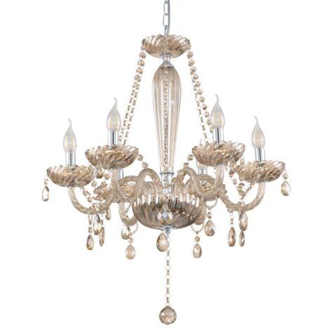 Lustre suspension en cristal  BASILANO  in COGNAC, 6 ampoules
