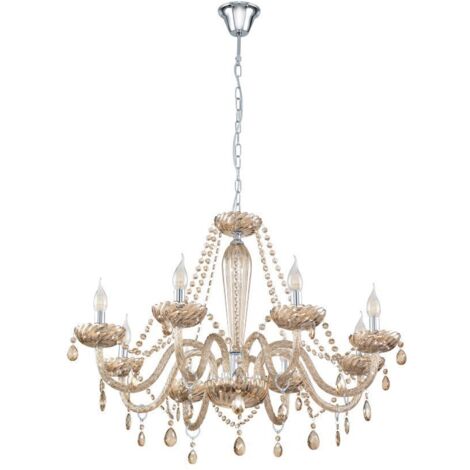 Lustre suspension en cristal BASILANO in COGNAC, 8 ampoules