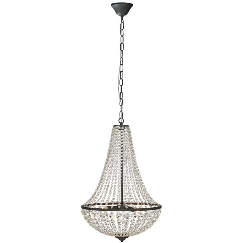 Markslojd - GRS107028 - Plafonnier en cristal à 3 ampoules, noir sable, E14