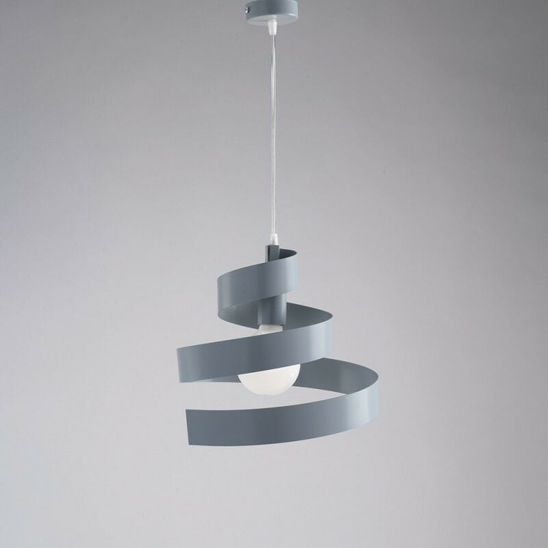 Lustre suspension en fer une lumière Gris 30x h23 cm