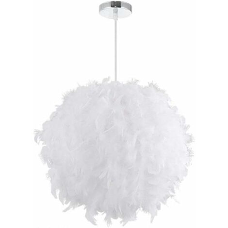 Lustre Suspension en Plumes 30 cm E27 40W Blanc