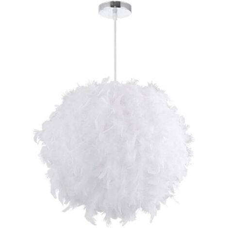 STOEX Lustre Suspension en Plumes 30 cm E27 40W Blanc