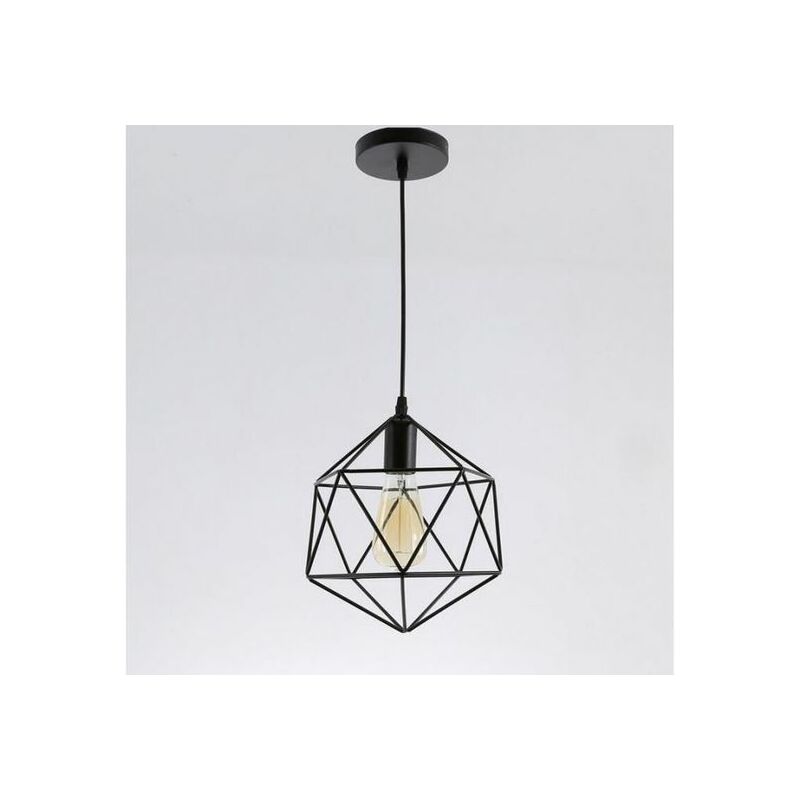 Lustre Suspension Filaire O 25 X H 25 A 100 Cm Retro Vintage Led Lampe Suspension Plafonnier Luminaire Eclairage Cage Ds A B20