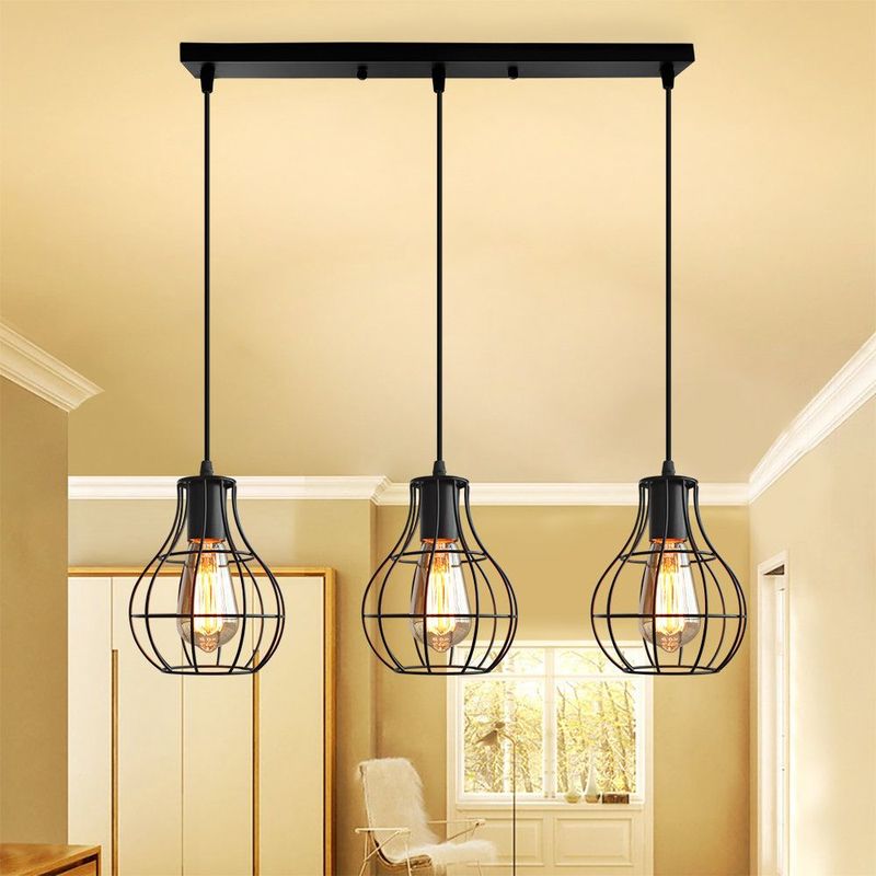  Lustre  Suspension Industrielle Retro en M tal de 3 