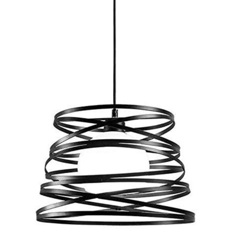 Lustre Suspension Industrielle Rétro, Vintage Plafonnier industriels en spirale design Ø30cm, Lampe de Plafond en Métal E27 Corde Ajustable