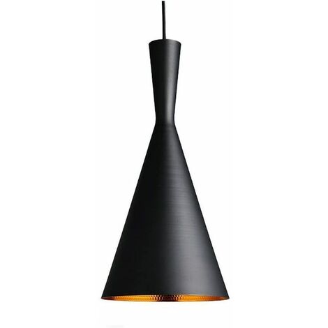 Lustre Suspension Industrielle Vintage forme Instrument de Musique E27 Noir Or