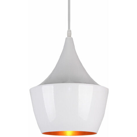 Lustre Suspension Industrielle Vintage forme Instrument de Musique Ronde E27 Or Blanc