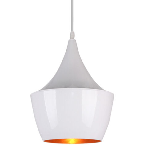 Lustre Suspension Industrielle Vintage forme Instrument de Musique Ronde E27 Or Blanc