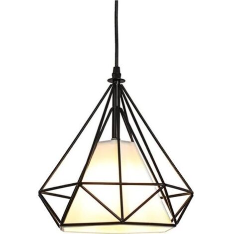 Lustre Suspension LED E27 - Métal - Cage diamant - 40W - Ø25 cm - Style industriel