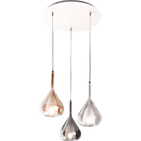 Lustre suspension LED Lila en métal et verre borosilicate 3481-47-297 Fabas Luce