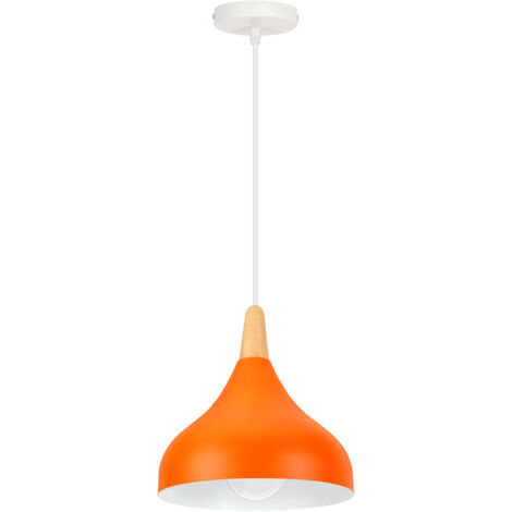 Lustre Suspension Moderne E27 Éclairage Intérieur Lampe Suspension Créative Simple Couleur Orange Ø20CM pour Chambre Salon - 1Pcs
