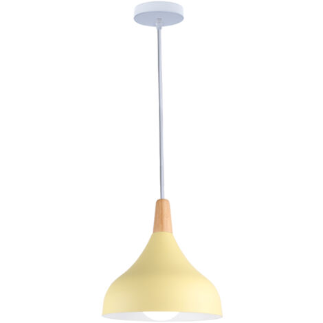 Lustre Suspension Moderne E27 Éclairage Intérieur Lampe Suspension Créative Simple Jaune Ø20CM pour Chambre Salon - 1Pcs