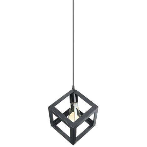 Lustre Suspension Moderne Luminaire Plafonnier en Métal Lampe de Plafon Géométrique pour Chambre Salon Couloir Noir - 1Pcs