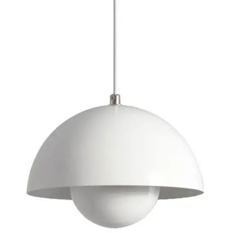 Lustre, suspension moderne, plafonnier suspendu avec ampoule, luminaires de décoration intérieure, lumière blanche, 23 cm (blanc)