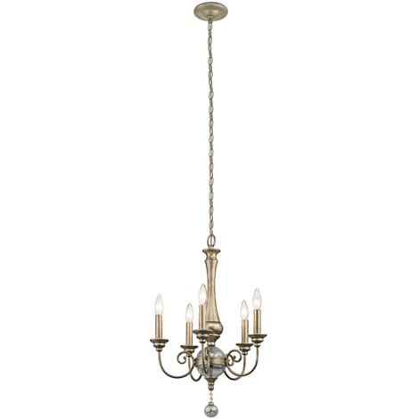 Lustre suspension plafonnier acier doré D 45,1 cm lampe salle à manger