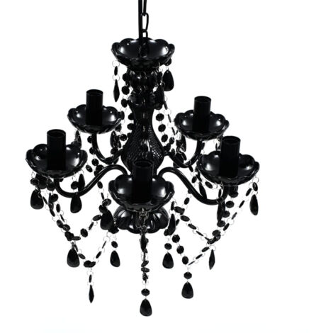 Lustre Suspension  Plafonnier avec 5 ampoules Crystal noir 36493