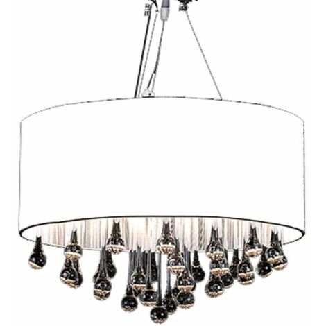Lustre Suspension  Plafonnier avec 85 cristaux Blanc 18893