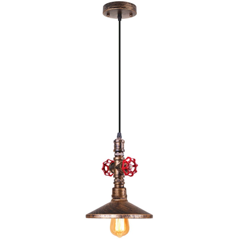 Lustre Suspension Vintage Industriel Luminaire Plafonnier Abat-jour Métal Lampe à Suspension E27 Ø22CM - 1Pcs