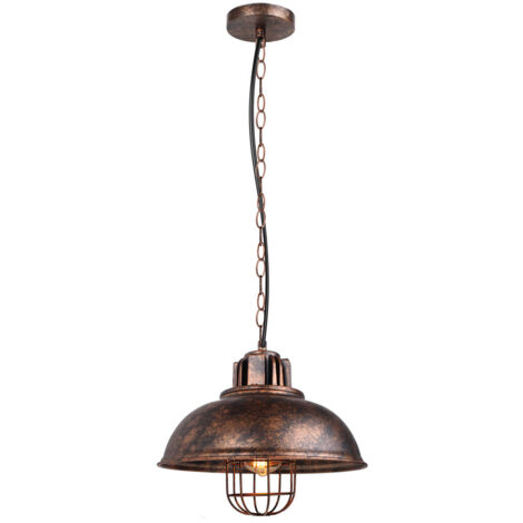 Lustre Suspension Vintage Industrielle E27 Luminaire Plafonnier Métal Lampe à Suspension Créatif Ø33CM Rouille - 1Pcs