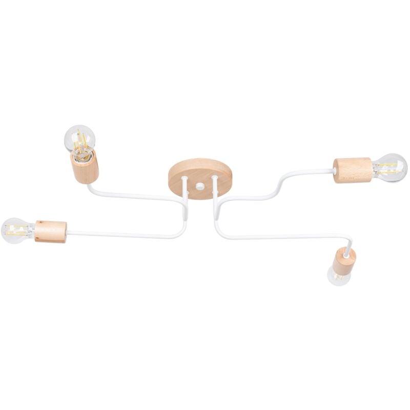 Lustre Timbo acier/bois 4xE27 75cm Sollux
