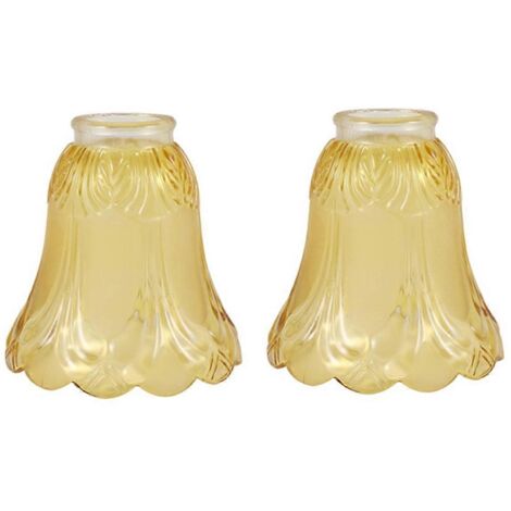 Lustre ventilateur de plafond (lot de 2) avec abat-jour en verre dépoli et transparent