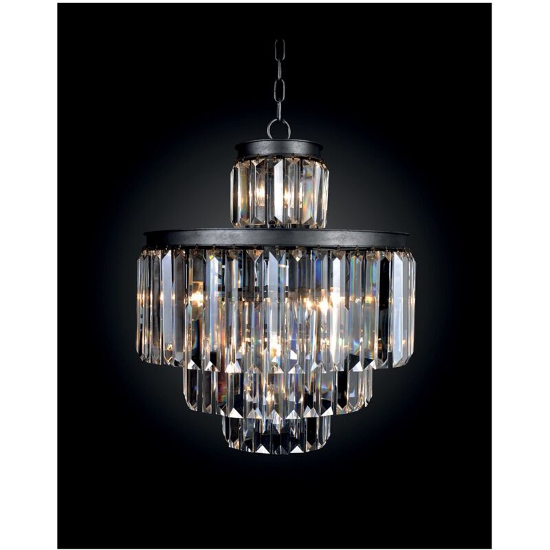 Signature - Lustre verre métal gris Fulgurant D52cm - Gris