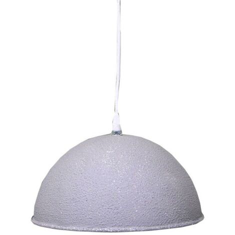 Lustre vintage en métal blanc/gris avec attache cmø26h19