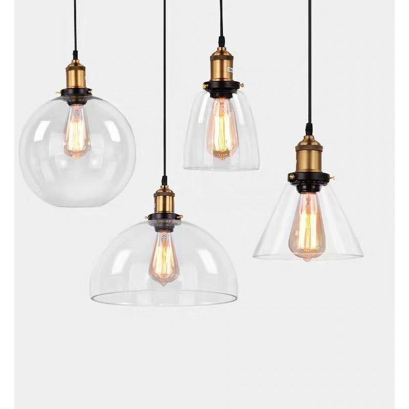 Lustre Vintage Lustre En Verre Industriel Edison E27 Piédestal Chambre Salon Cuisine Salle à Manger