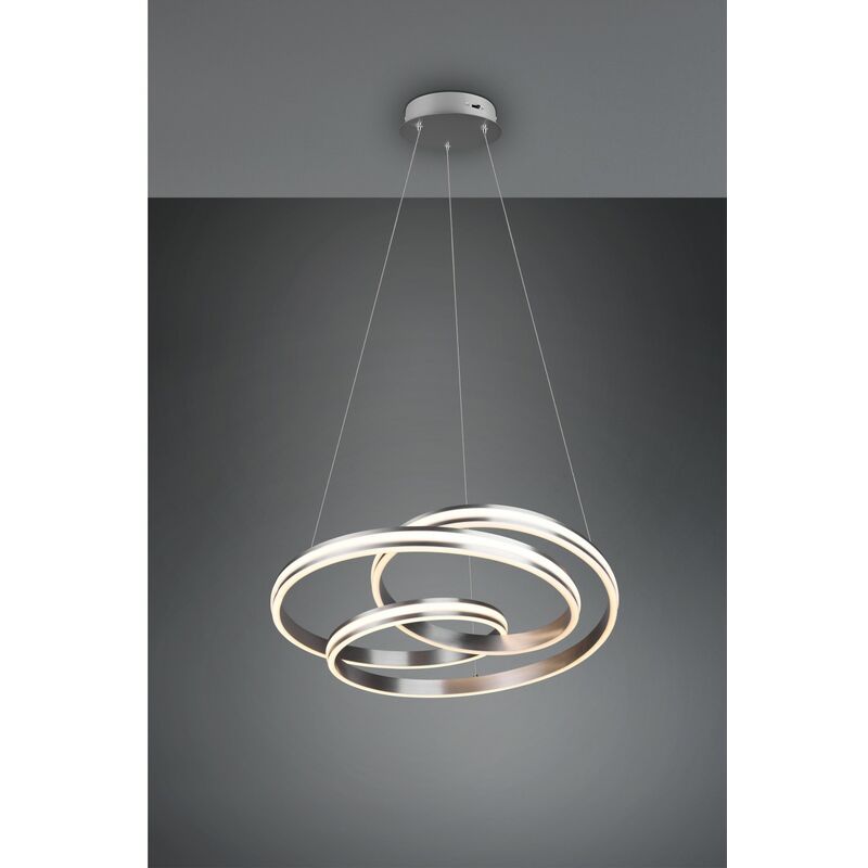 Lustre Vortex Moderne Yara Nickel Led Dimmer Trio Lighting