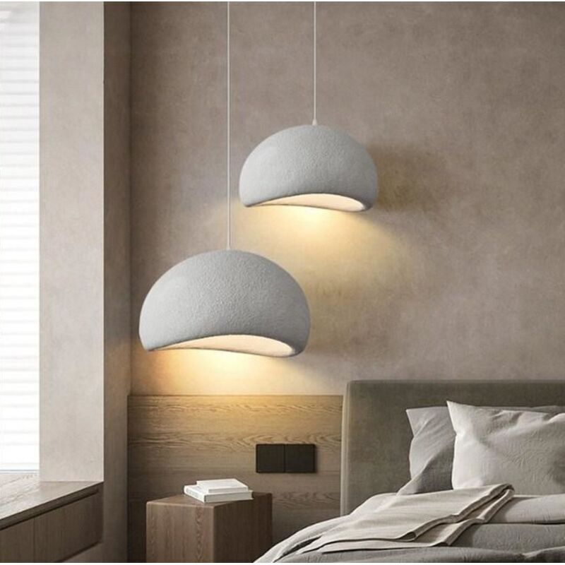 Lustre Wabi-sabi tricolore 40cm – Texture givrée – Hauteur réglable jusqu'à 150cm – Compatible E27 – Pour espaces jusqu'à 30m²
